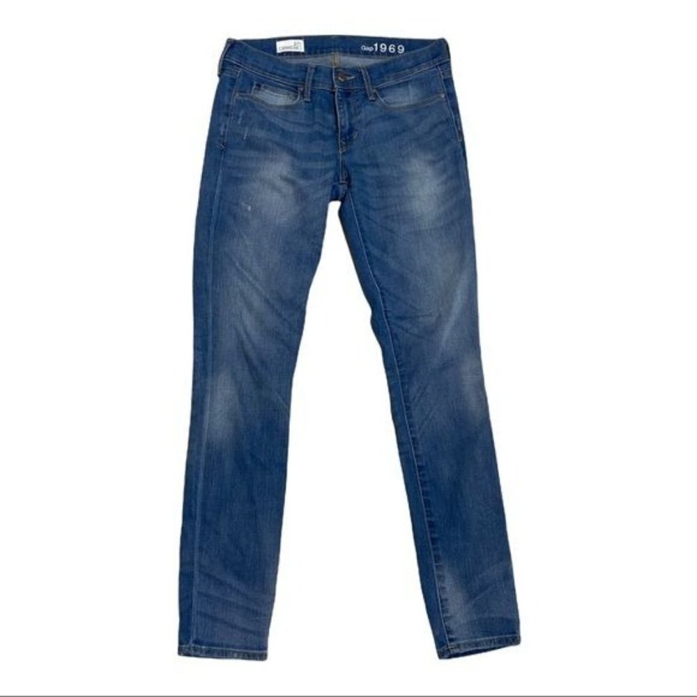 GAP Blue‎ Stretch Mid Rise Skinny Jeggings Size 27
